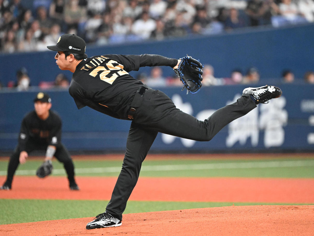 オリックス対ロッテ　先発するオリックス田嶋（撮影・和賀正仁）