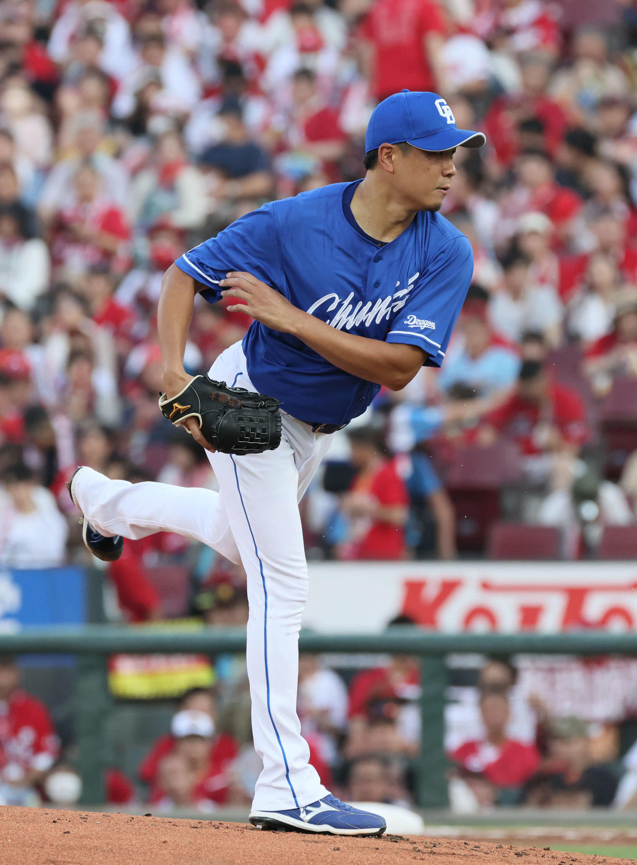 広島対中日　中日先発の大野（撮影・加藤孝規）