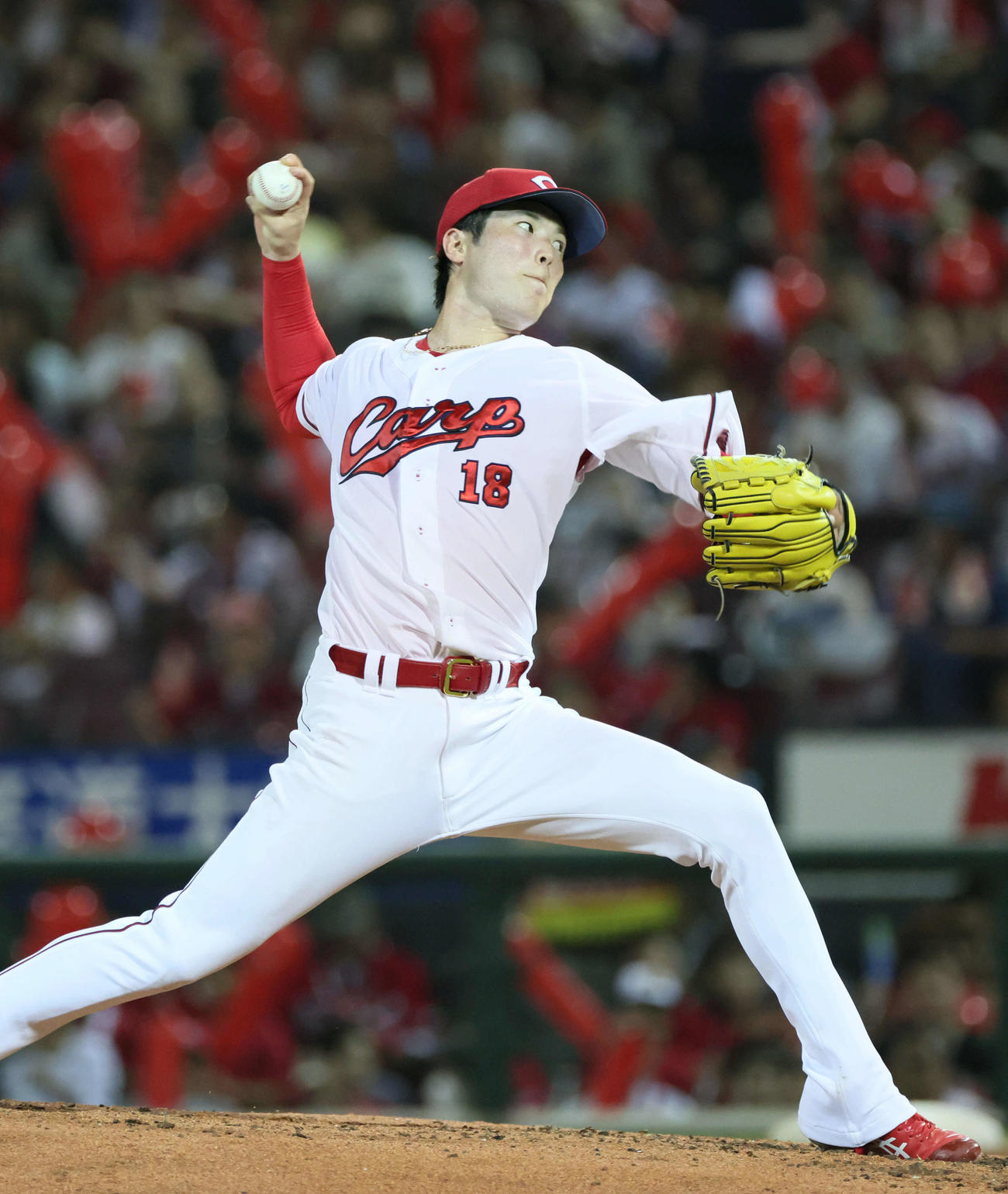 広島対中日　8勝目を挙げた森下（撮影・加藤孝規）