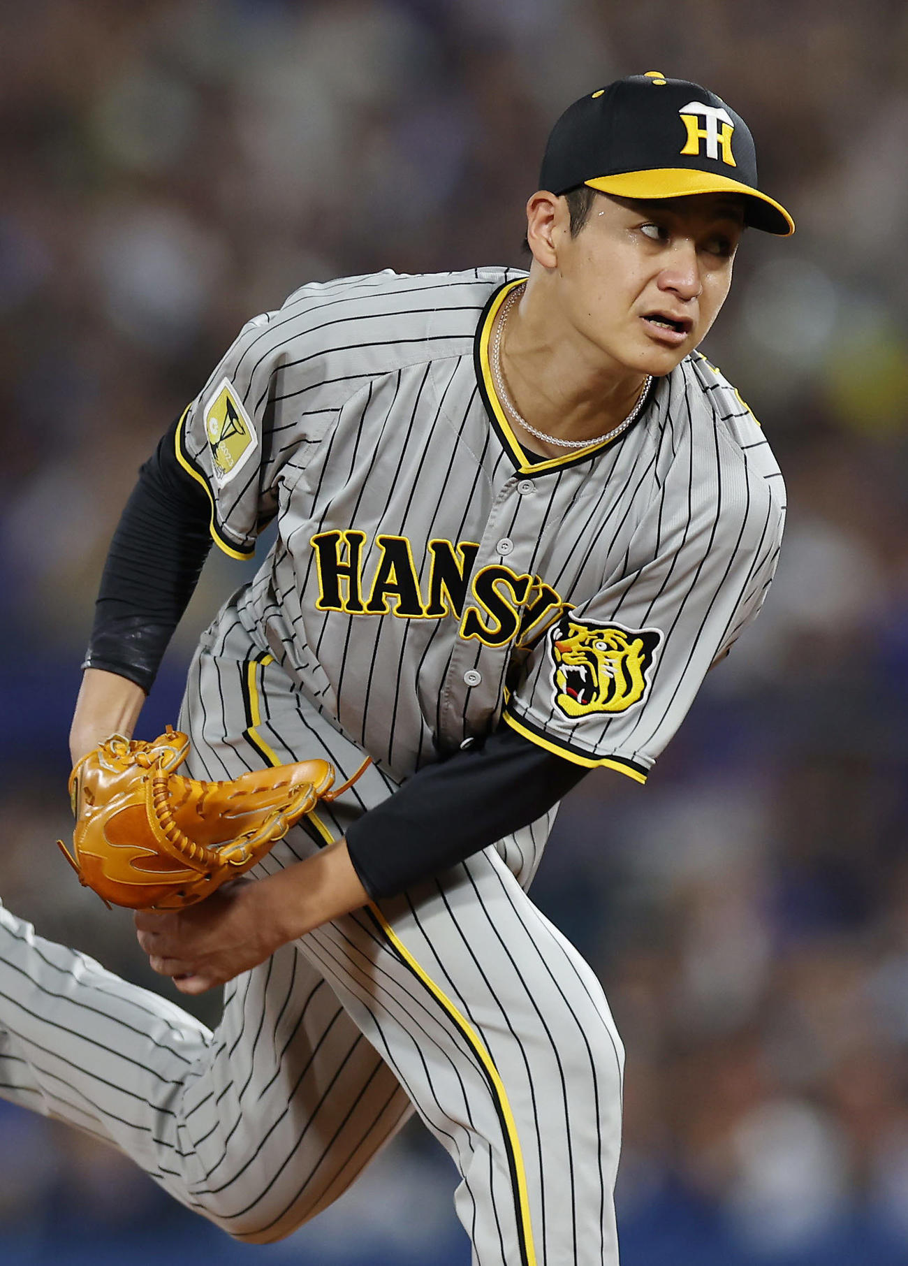 DeNA対阪神　5回裏、力投する阪神大竹（撮影・前田充）