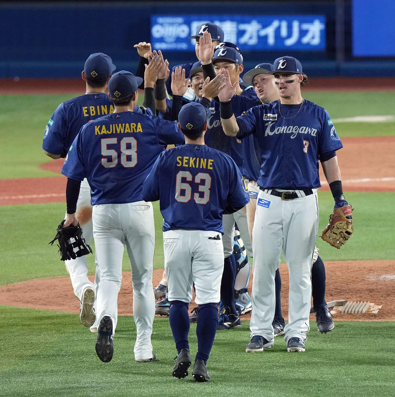 DeNA対阪神　阪神に勝利したDeNA（撮影・たえ見朱実）