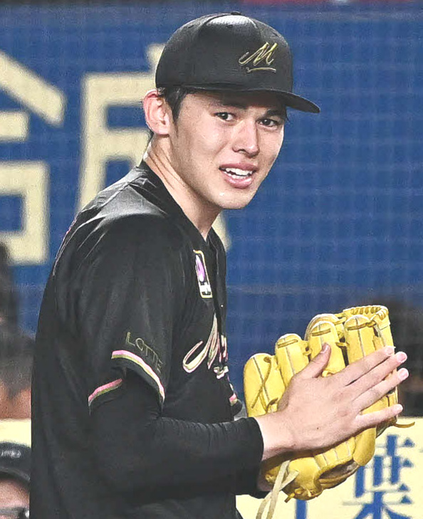 ロッテ佐々木朗希（2024年7月30日撮影）