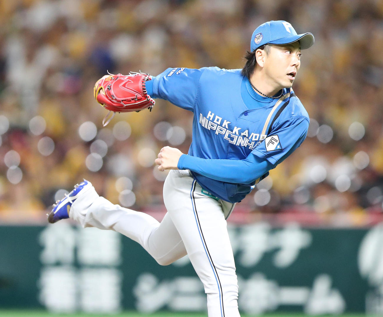 ソフトバンク対日本ハム　2番手で登板した宮西（撮影・鬼束羽瑠菜）
