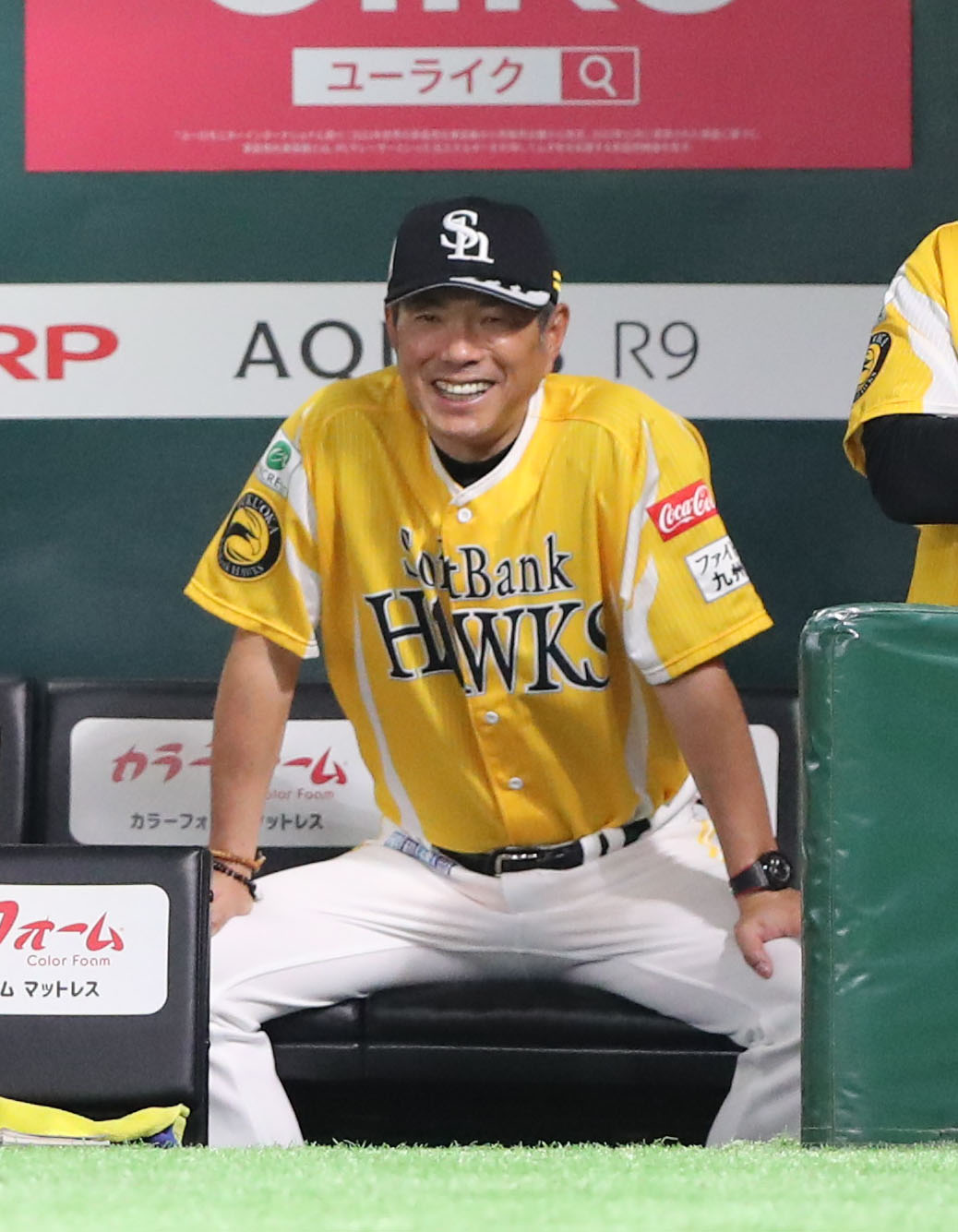 ソフトバンク対日本ハム　笑顔の小久保監督（撮影・鬼束羽瑠菜）