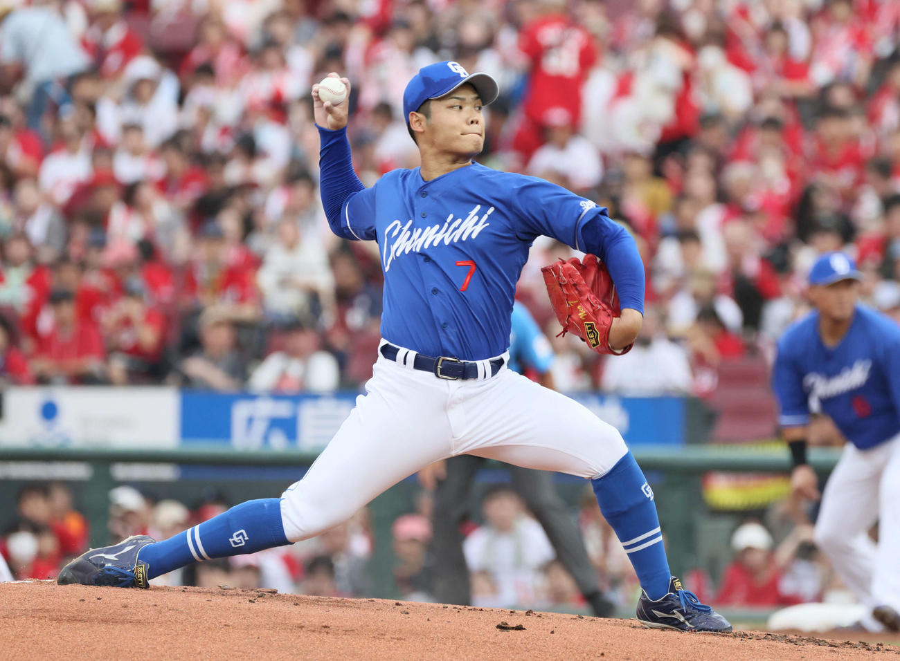 広島対中日　中日先発の根尾（撮影・加藤孝規）
