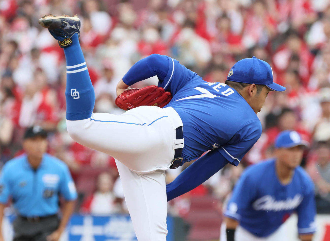 広島対中日　中日先発の根尾（撮影・加藤孝規）