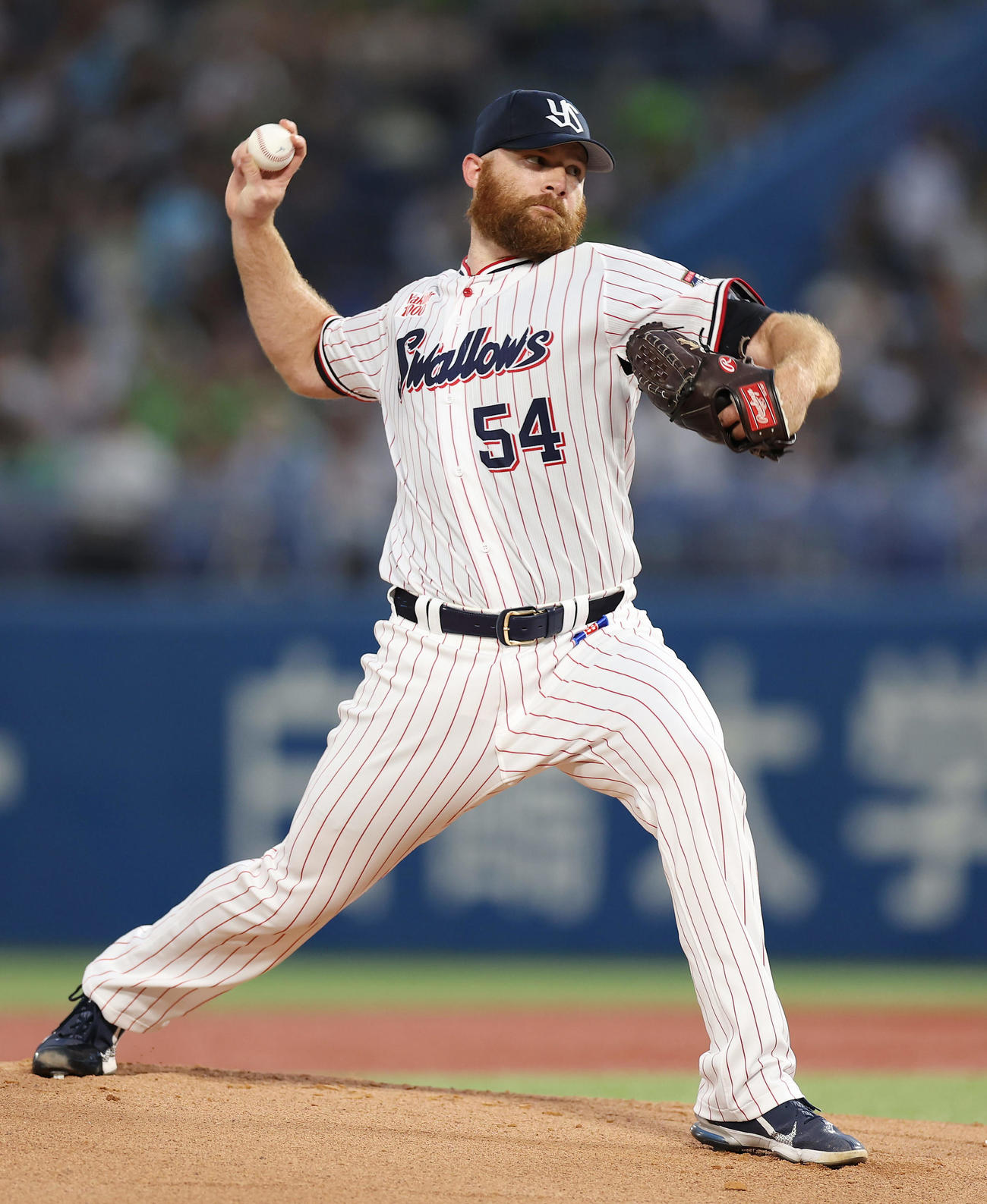 ヤクルト対阪神　力投するヤクルト先発のサイスニード（撮影・前田充）