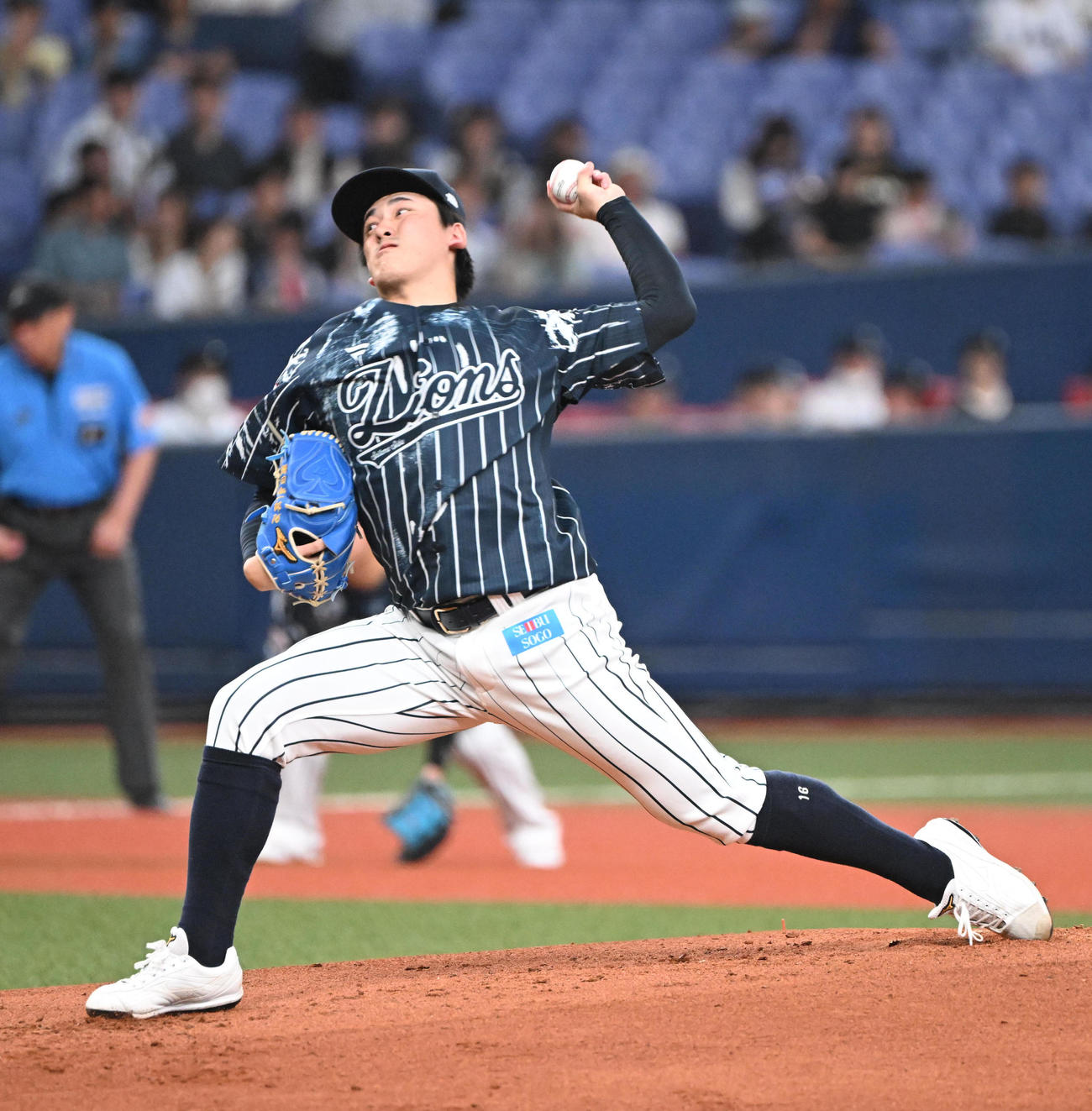 オリックス対西武　先発する西武隅田（撮影・和賀正仁）