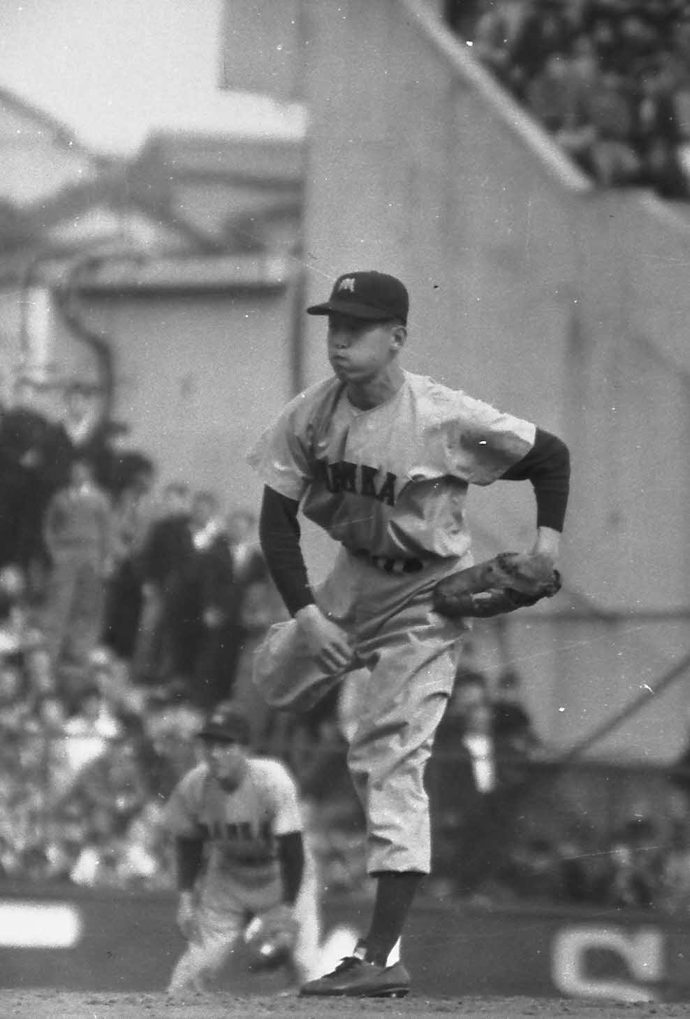 1955年、南海時代の宅和本司さんの投球フォーム