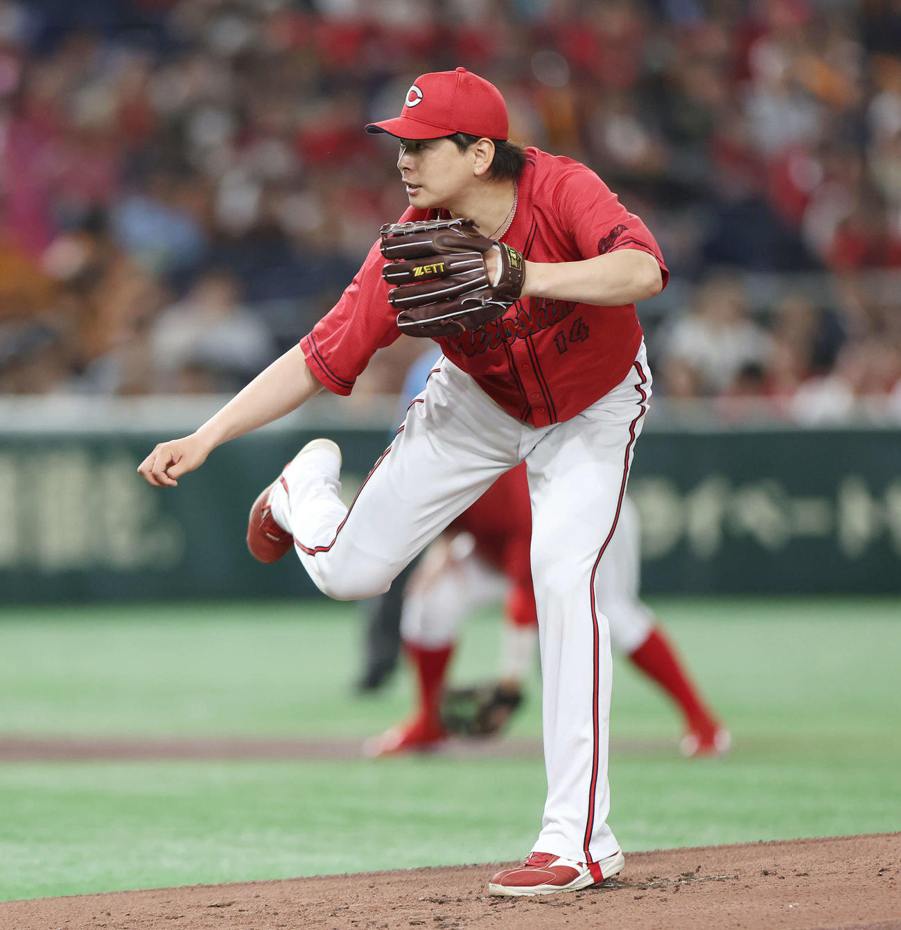 巨人対広島　広島先発の大瀬良（撮影・宮地輝）