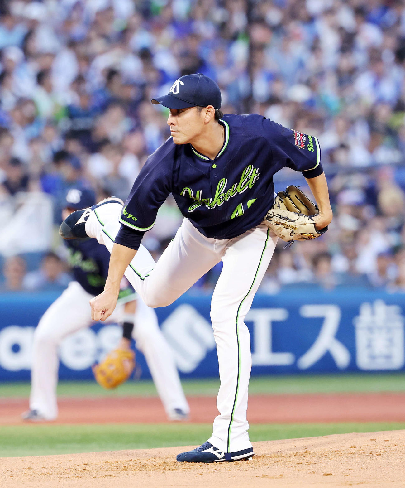 DeNA対ヤクルト　力投するヤクルト先発の高梨（撮影・鈴木正人）