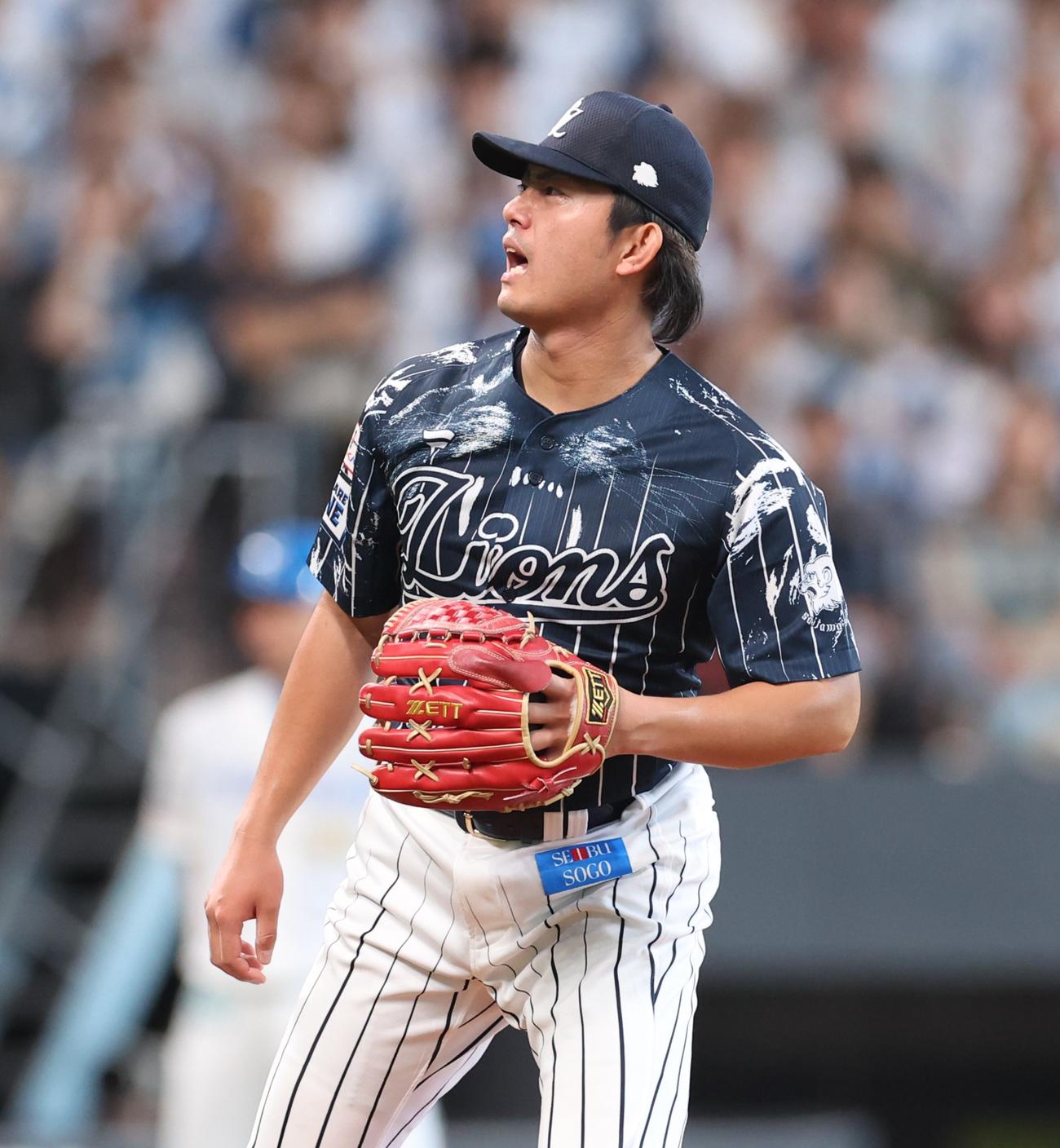日本ハム対西武　力投する今井（撮影・黒川智章）