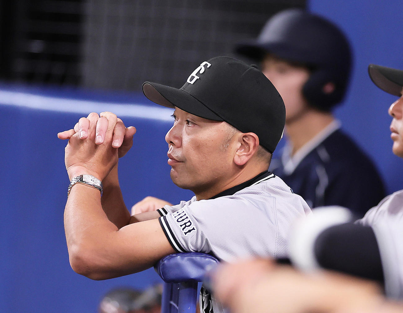 中日対巨人　戦況を見つめる巨人阿部監督（撮影・足立雅史）