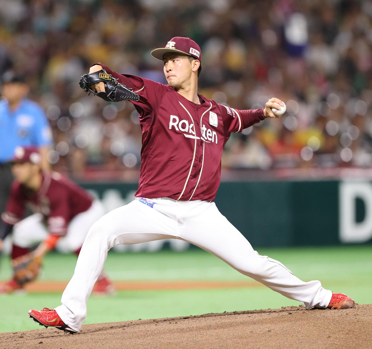 ソフトバンク対楽天　先発・古謝（撮影・梅根麻紀）