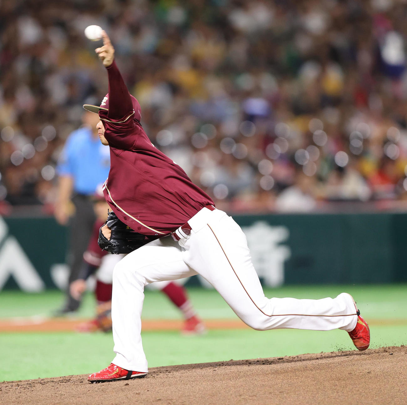 ソフトバンク対楽天　先発・古謝（撮影・梅根麻紀）