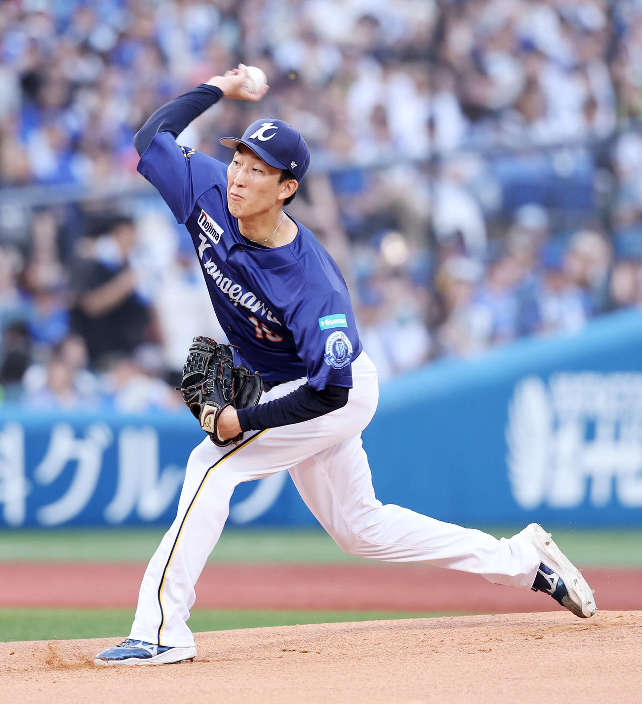 DeNA対ヤクルト　力投するDeNA先発の大貫（撮影・鈴木正人）