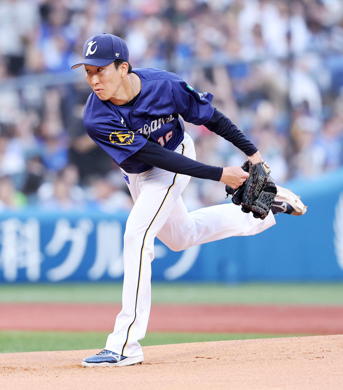 DeNA対ヤクルト　力投するDeNA先発の大貫（撮影・鈴木正人）