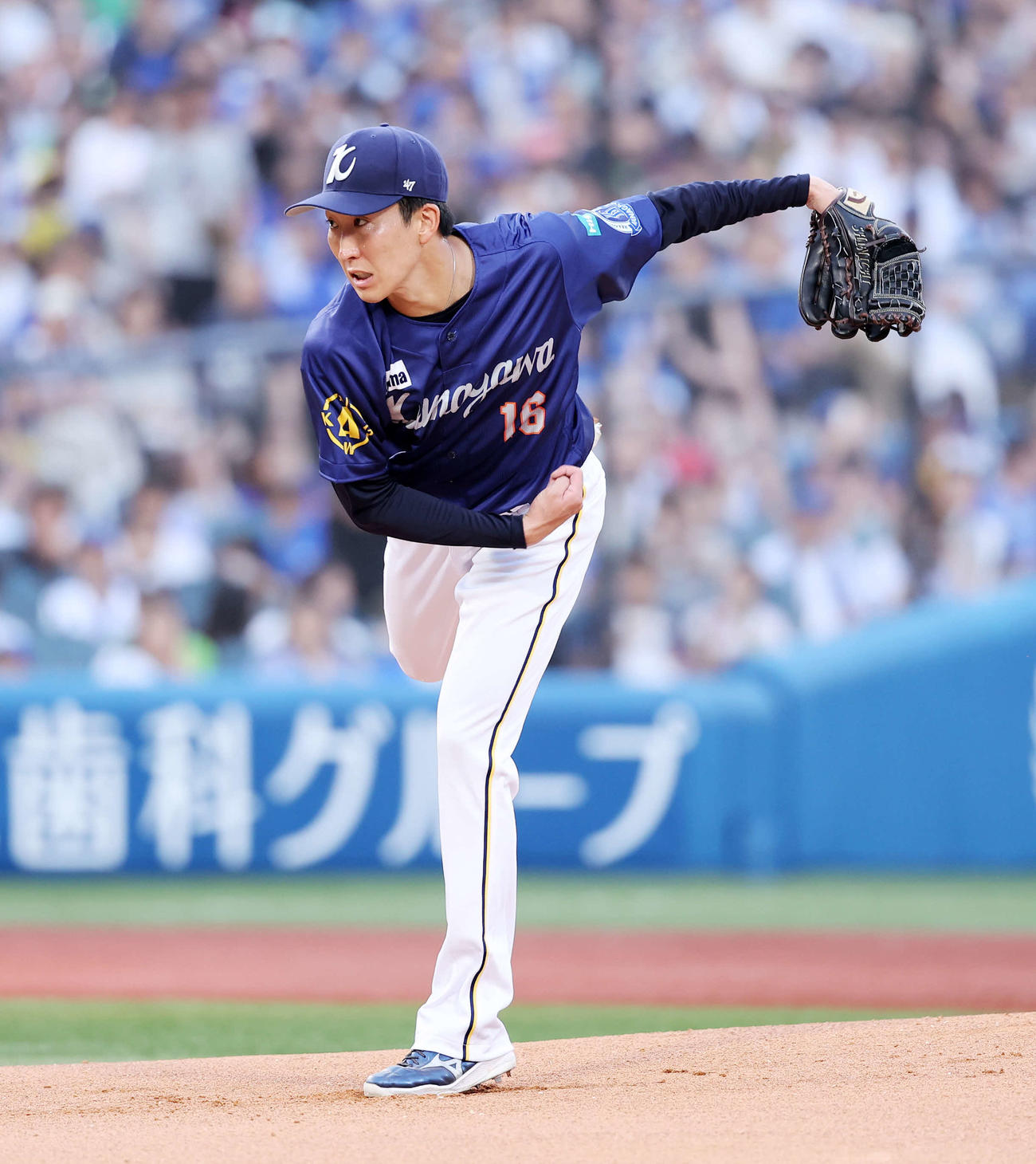 DeNA対ヤクルト　力投するDeNA先発の大貫（撮影・鈴木正人）