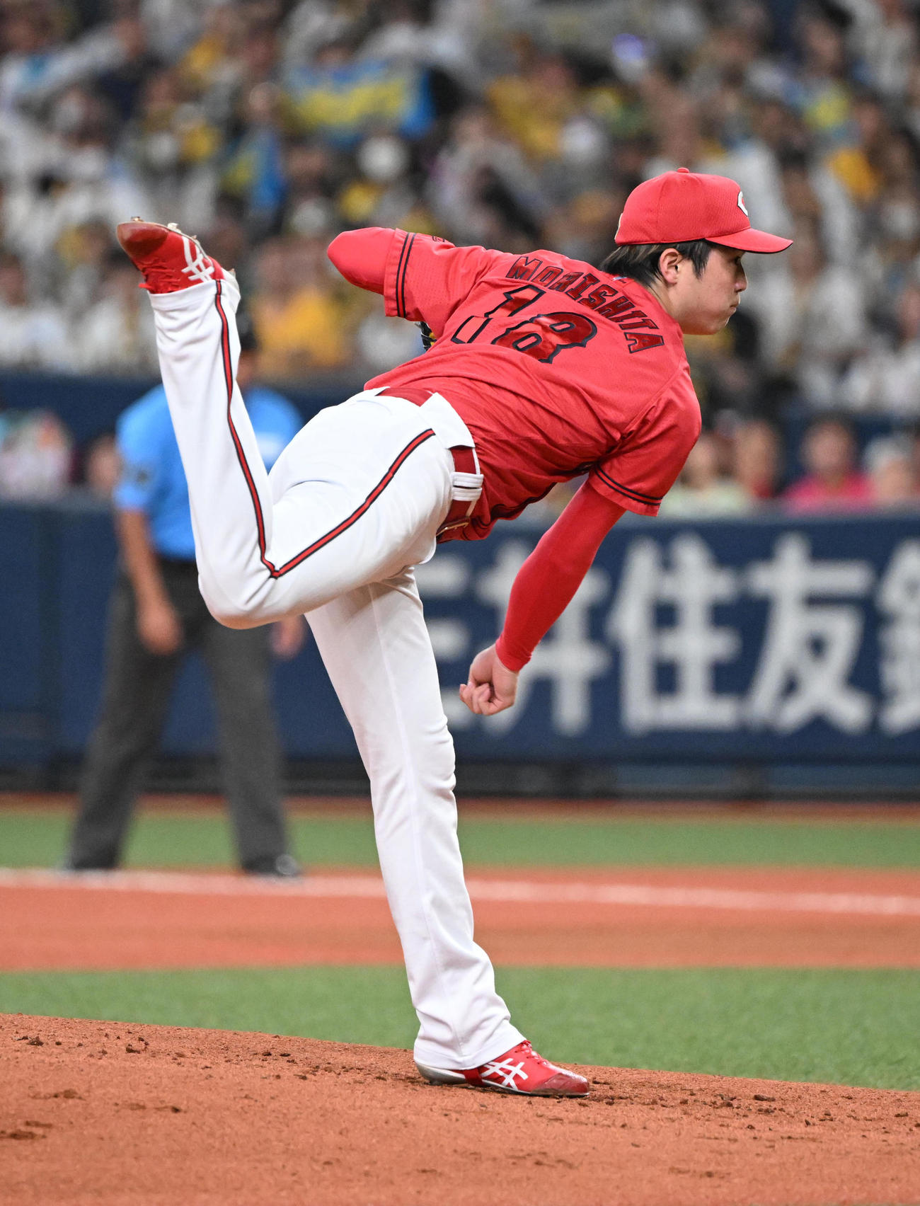 阪神対広島　先発する広島森下（撮影・和賀正仁）