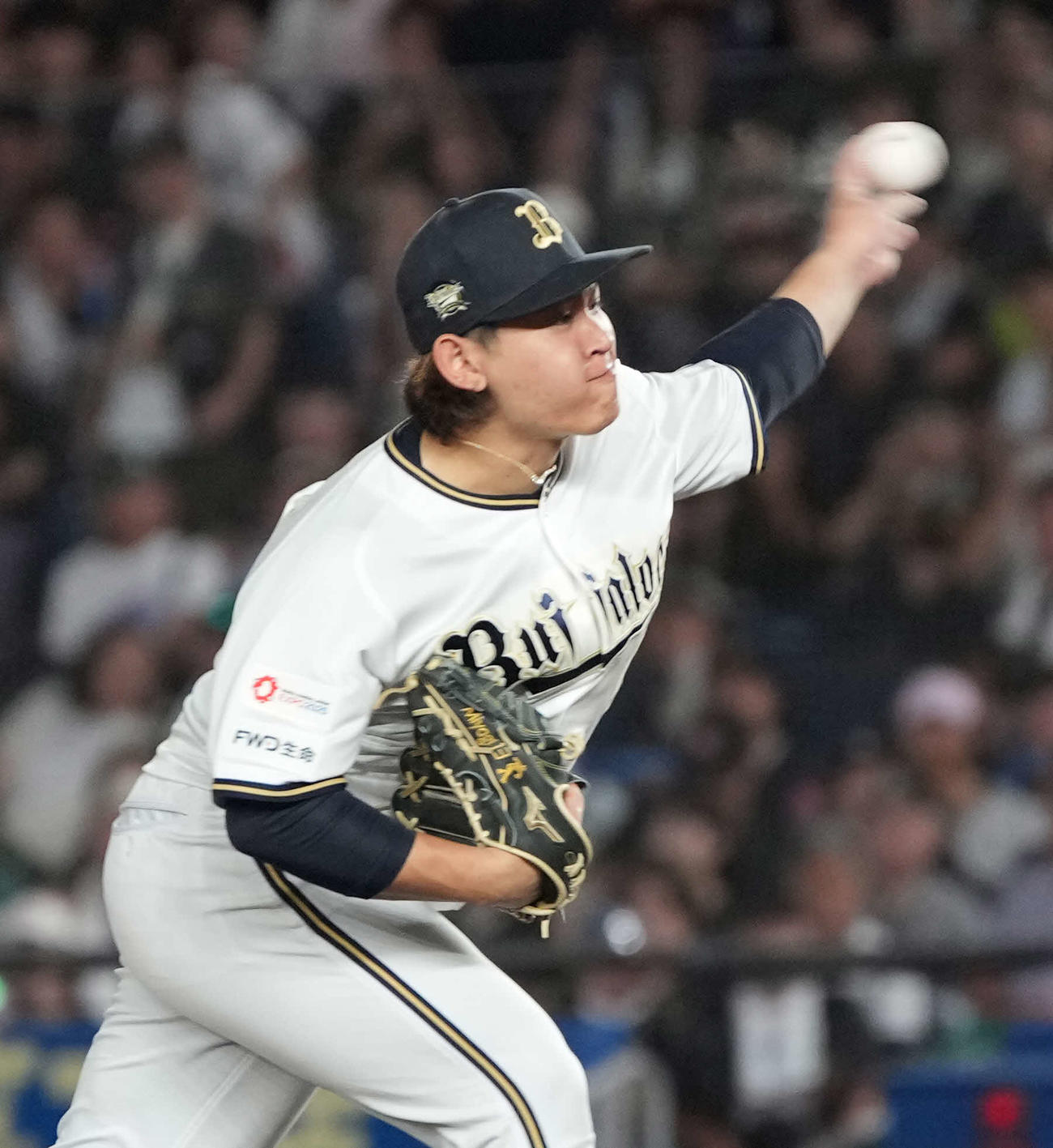 ロッテ対オリックス　オリックス先発の宮城（撮影・小沢裕）