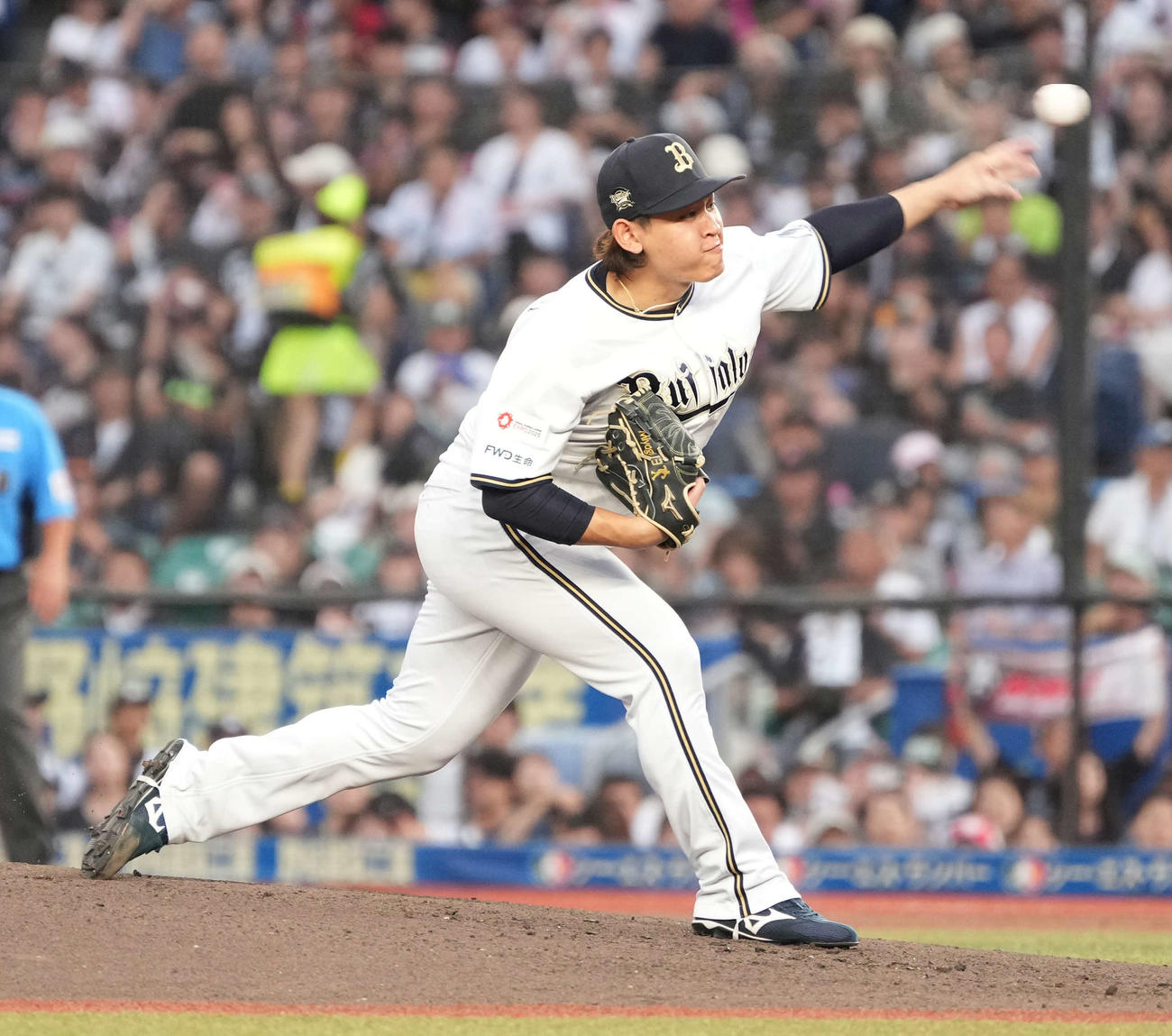 ロッテ対オリックス　オリックス先発の宮城（撮影・小沢裕）
