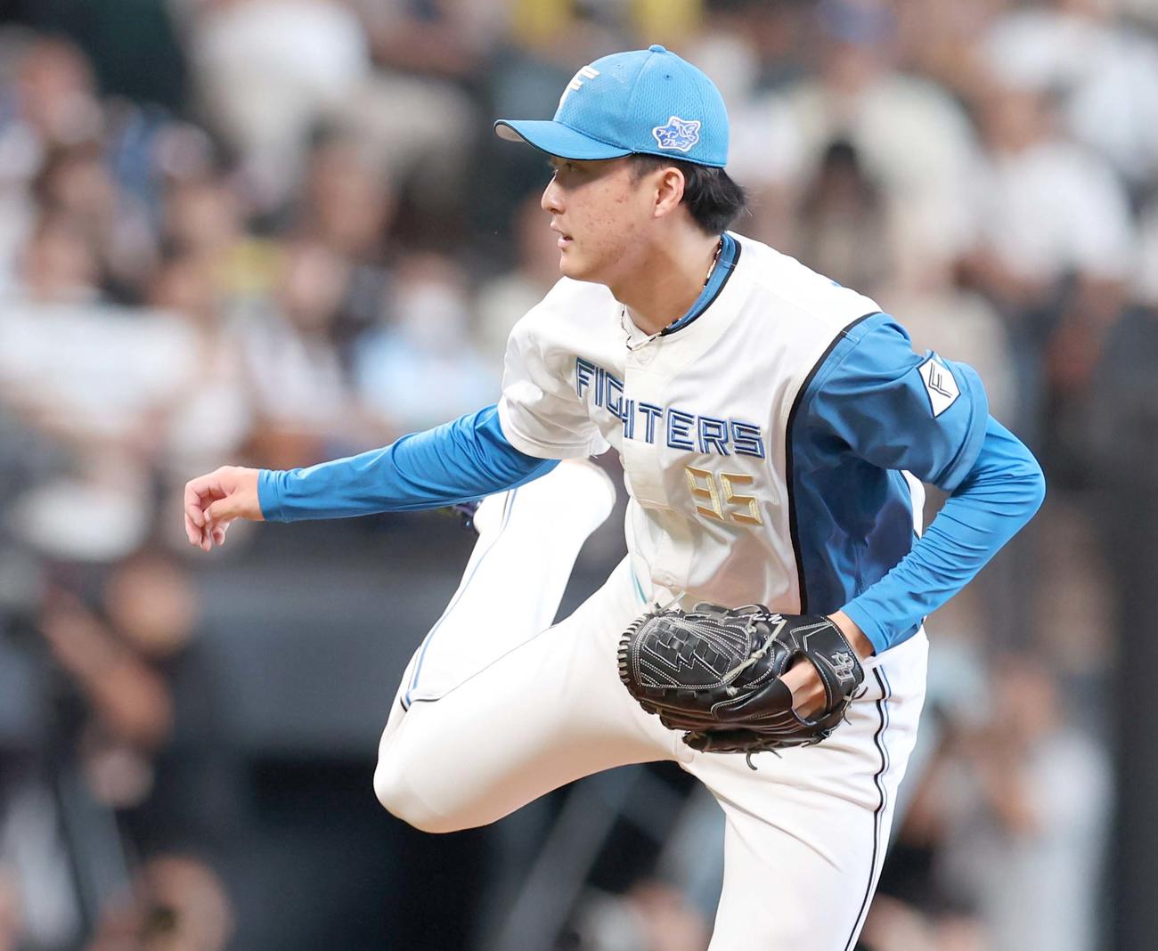 日本ハム対西武　9回に登板の柳川（撮影・黒川智章）
