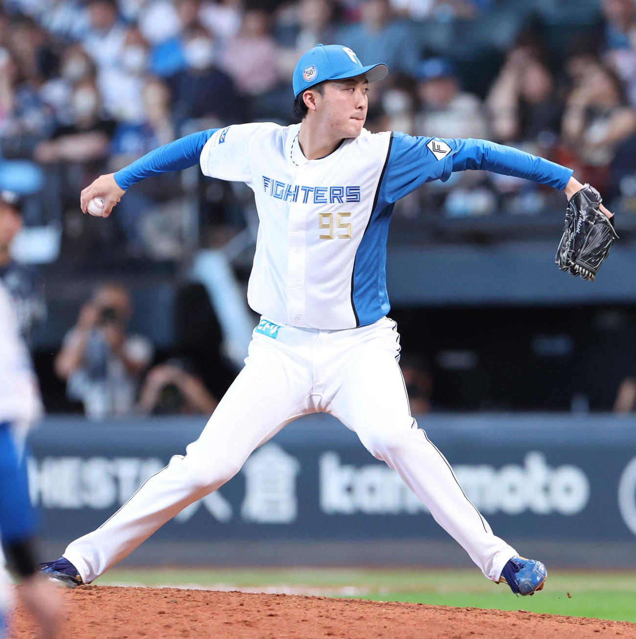日本ハム対西武　日本ハム5番手の柳川（撮影・佐藤翔太）