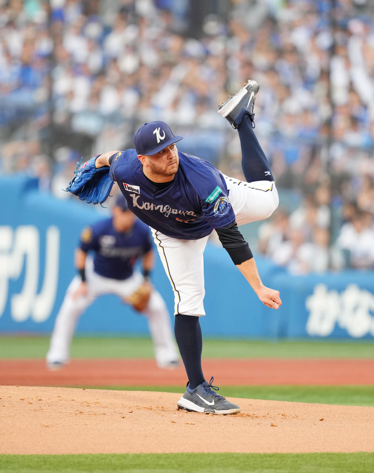 DeNA対ヤクルト　力投するDeNA先発のケイ（撮影・菅敏）