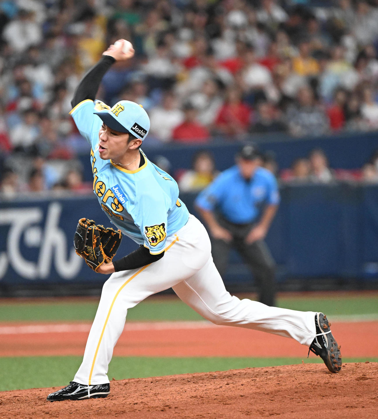 阪神対広島　6回に阪神2番手で登板する石井（撮影・和賀正仁）