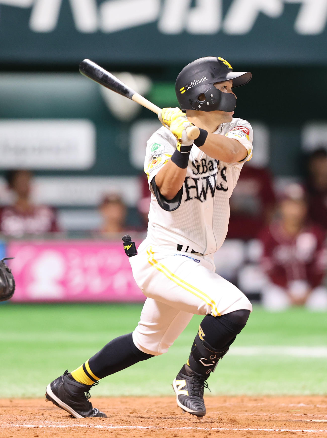 ソフトバンク中村晃（2024年8月10日撮影）