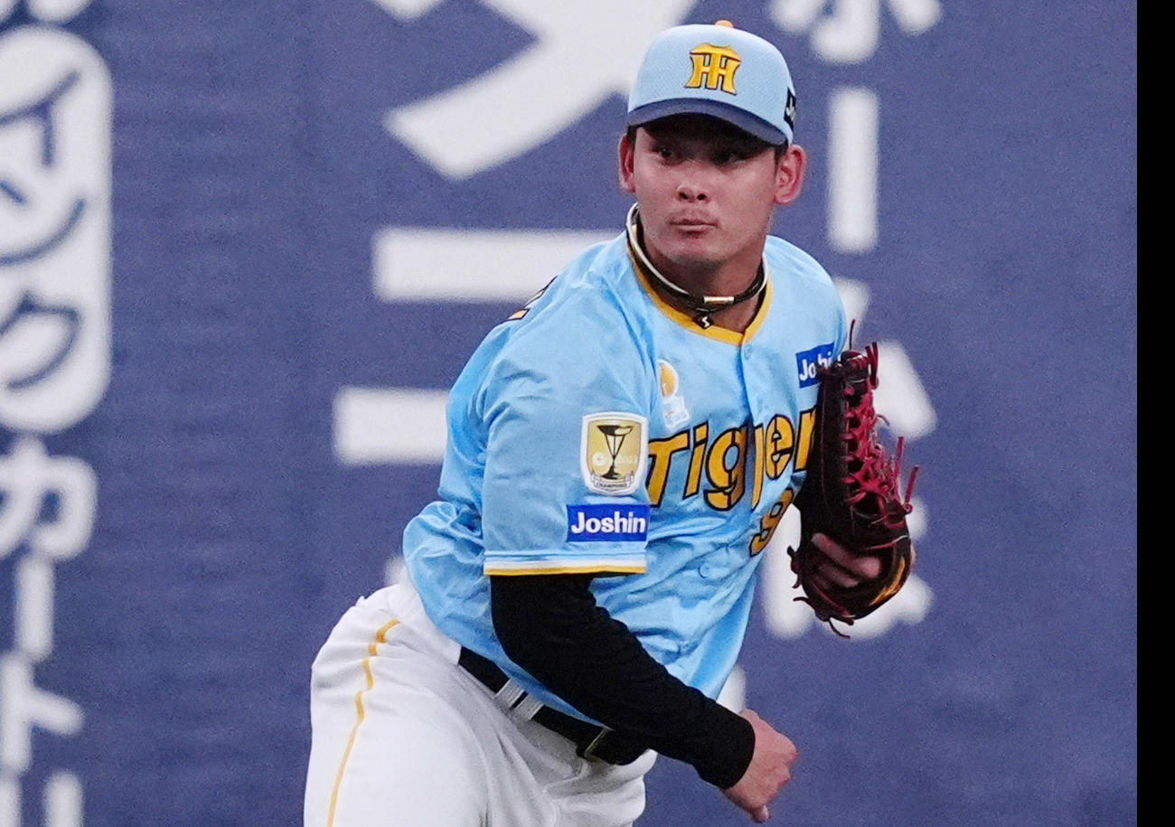 阪神野口恭佑（2024年8月10日撮影）