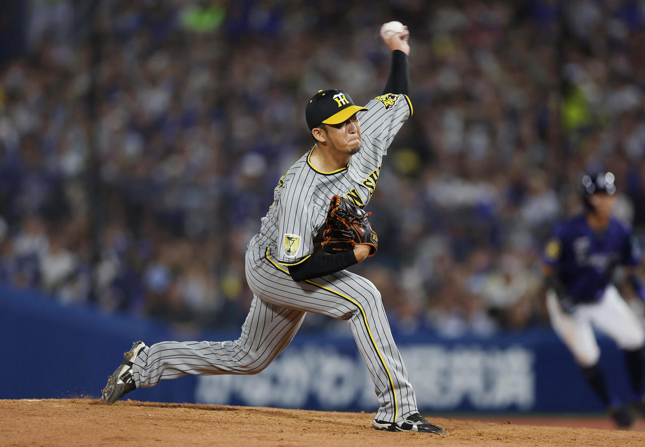 阪神岩貞祐太（2024年8月3日撮影）