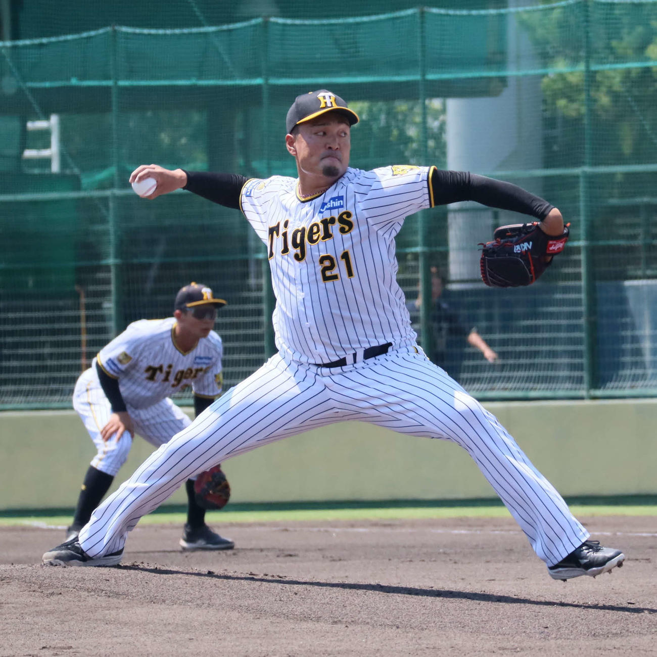 ウエスタン・リーグのオリックス戦に先発した阪神秋山（撮影・村松万里子）