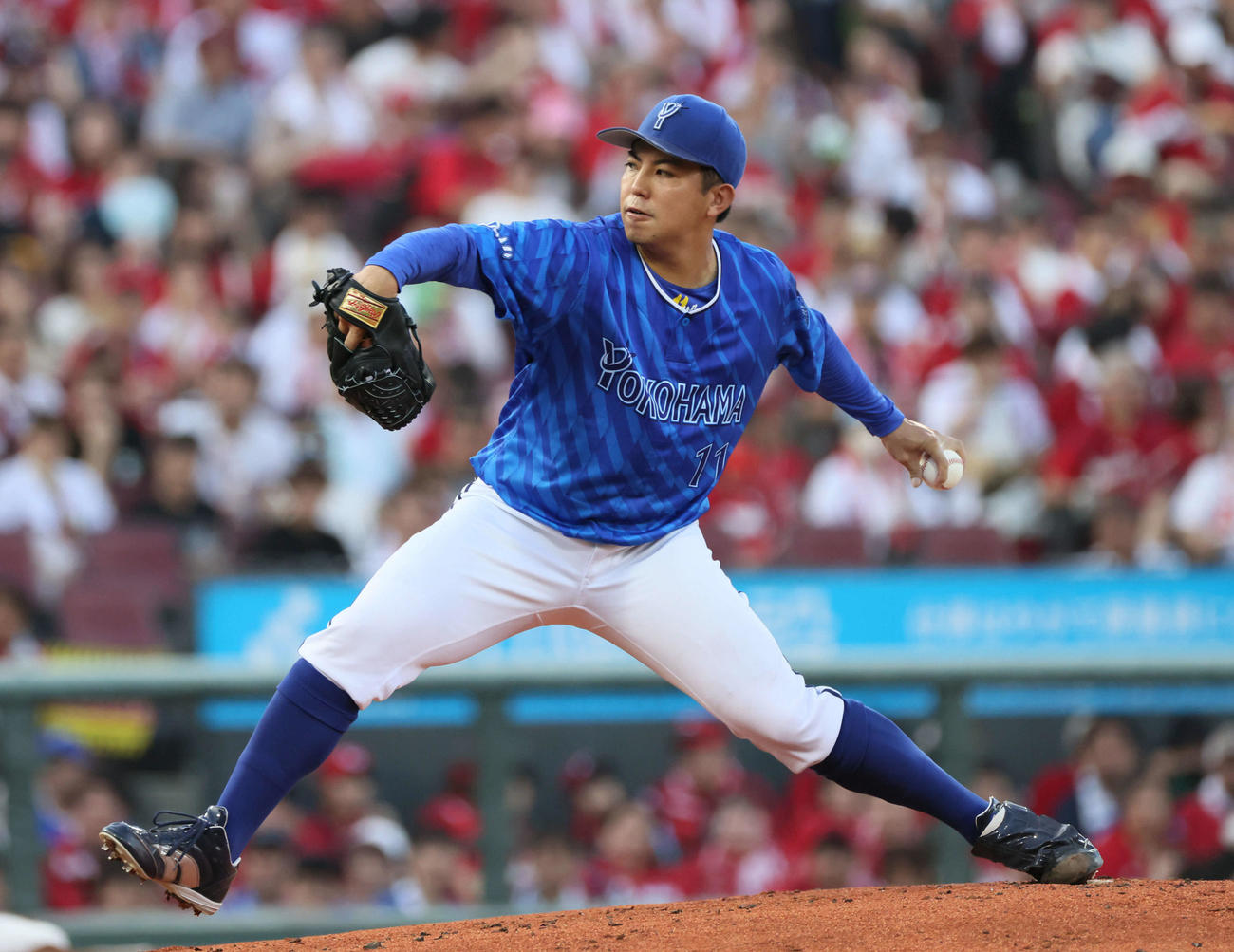 広島対DeNA DeNA先発の東（撮影・加藤孝規）