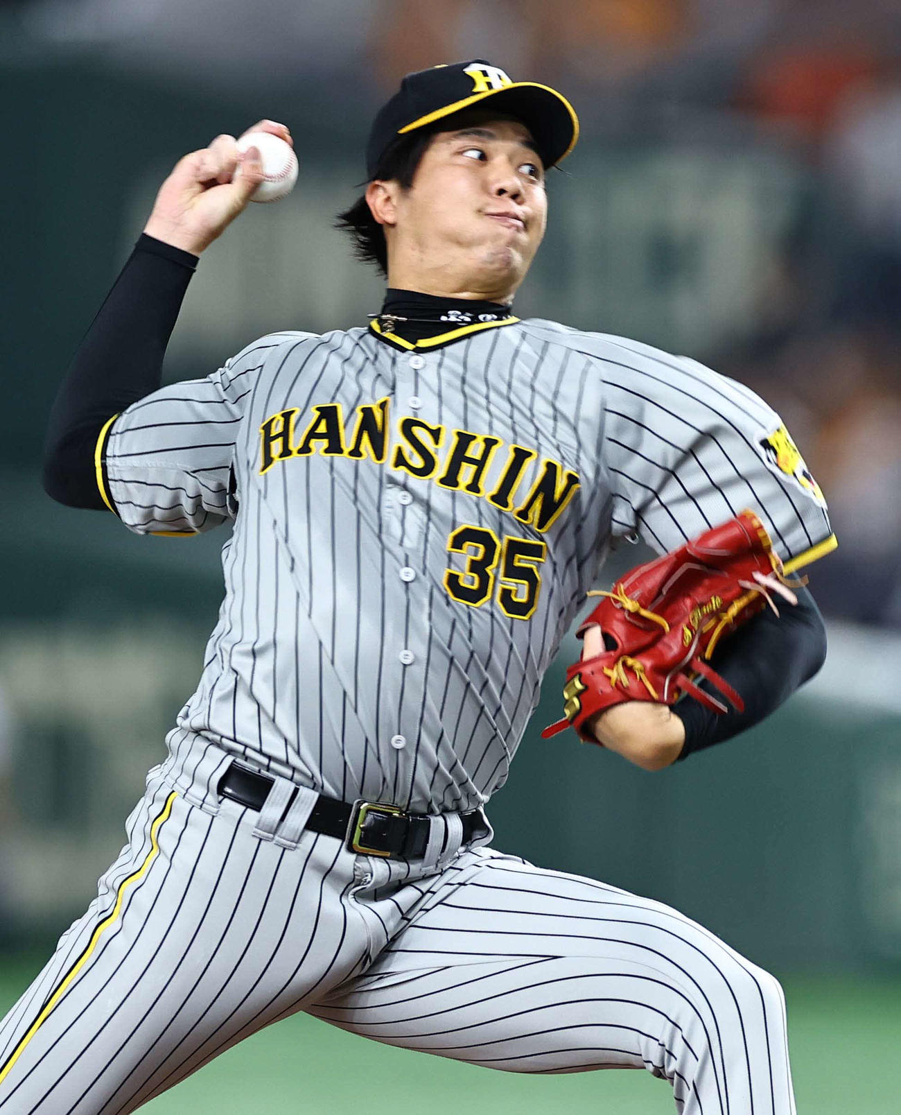 巨人対阪神　阪神先発の才木（撮影・上田博志）