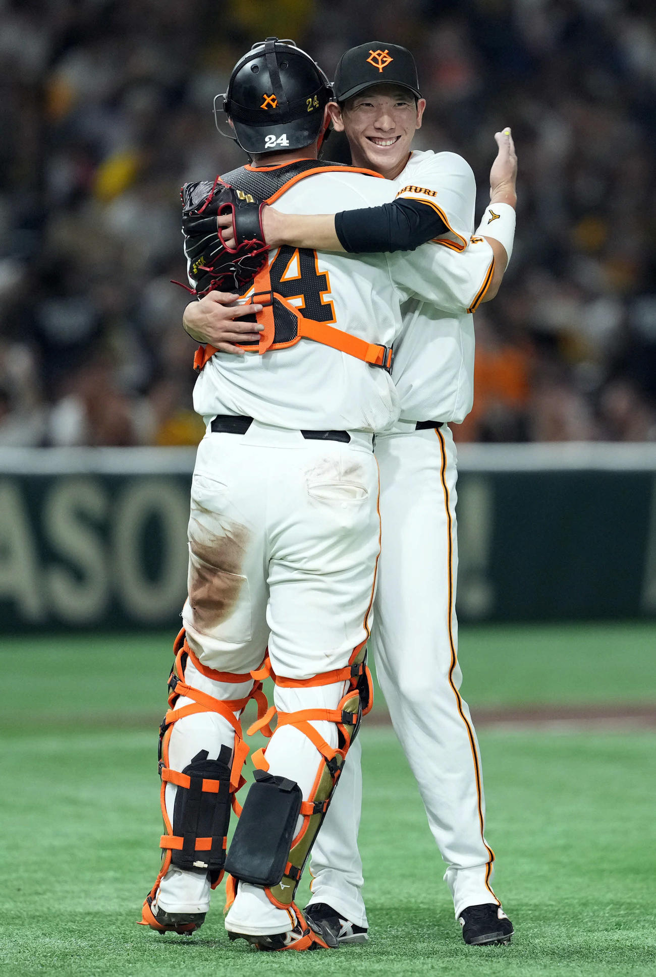 巨人対阪神　阪神に完封勝利を飾り今季9勝目を挙げた巨人戸郷（撮影・たえ見朱実）