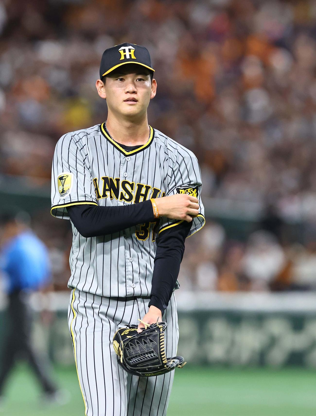 阪神及川雅貴（2024年8月14日撮影）
