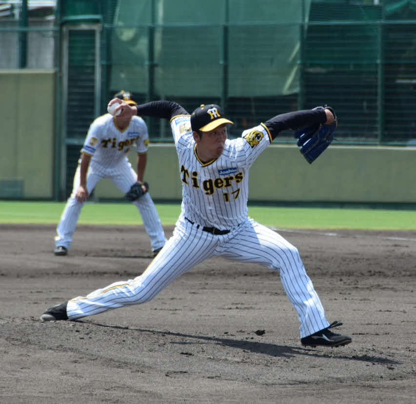 ウエスタン・リーグのオリックス戦に登板し5回無失点と好投した阪神青柳（撮影・中野椋）
