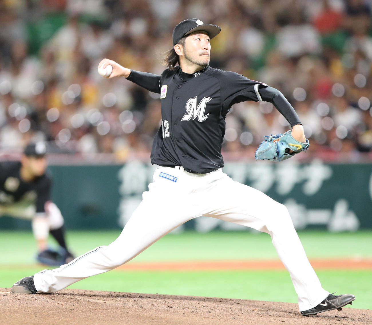 ソフトバンク対ロッテ　ロッテ先発の石川歩（撮影・鬼束羽瑠菜）