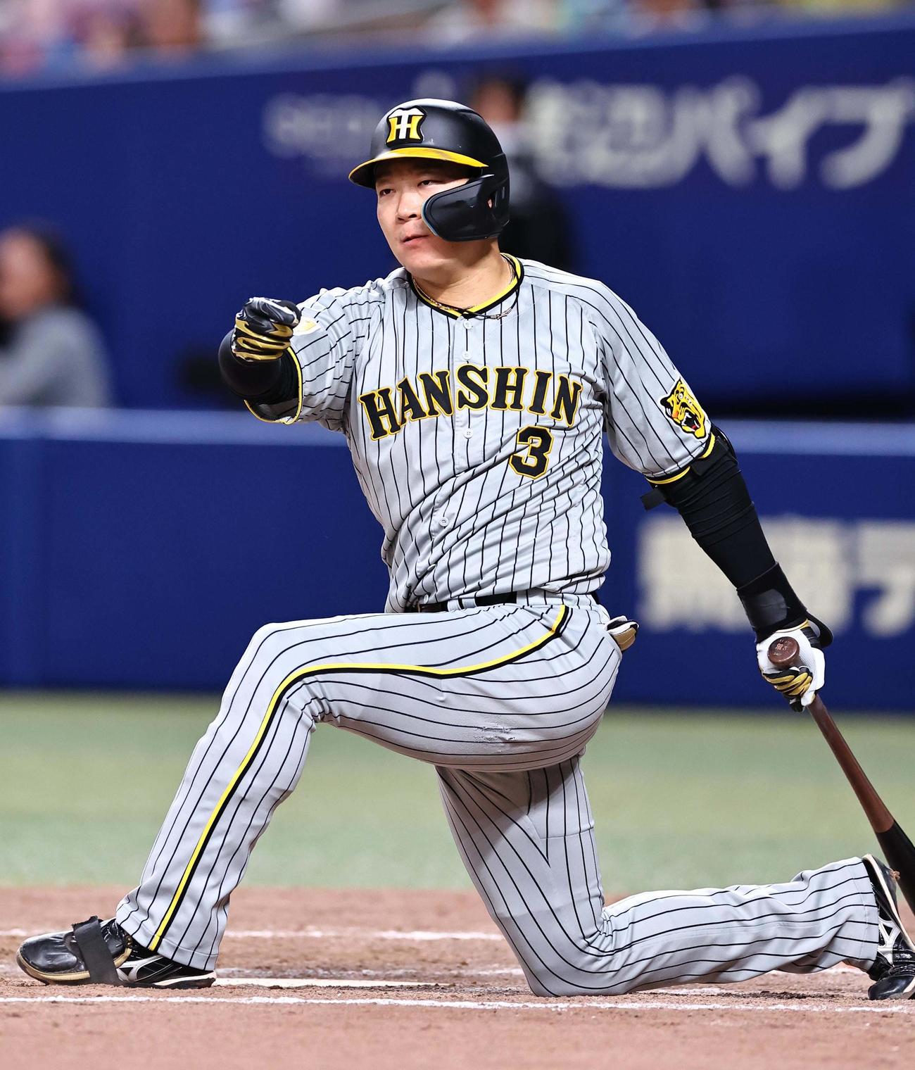 中日対阪神　9回表阪神2死、大山は三振に倒れる（撮影・上田博志）