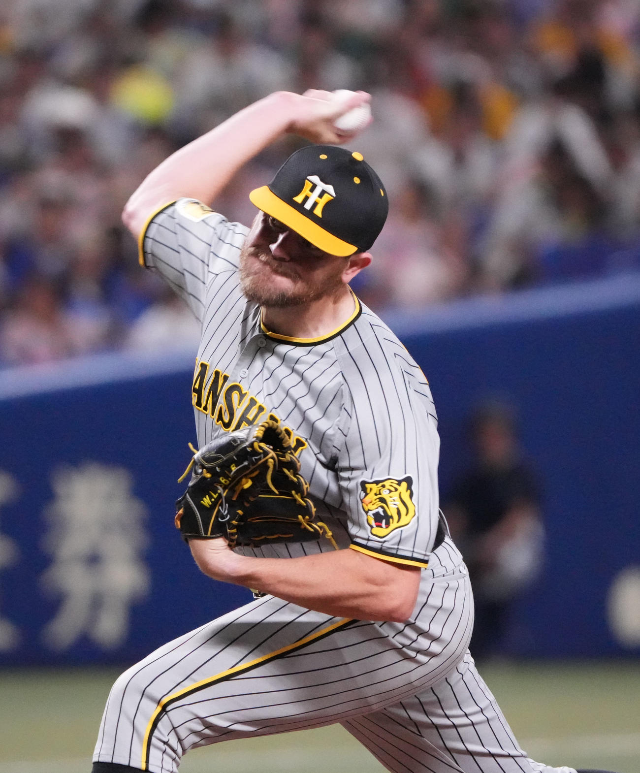 中日対阪神　1回裏、登板する阪神先発のビーズリー（撮影・森本幸一）
