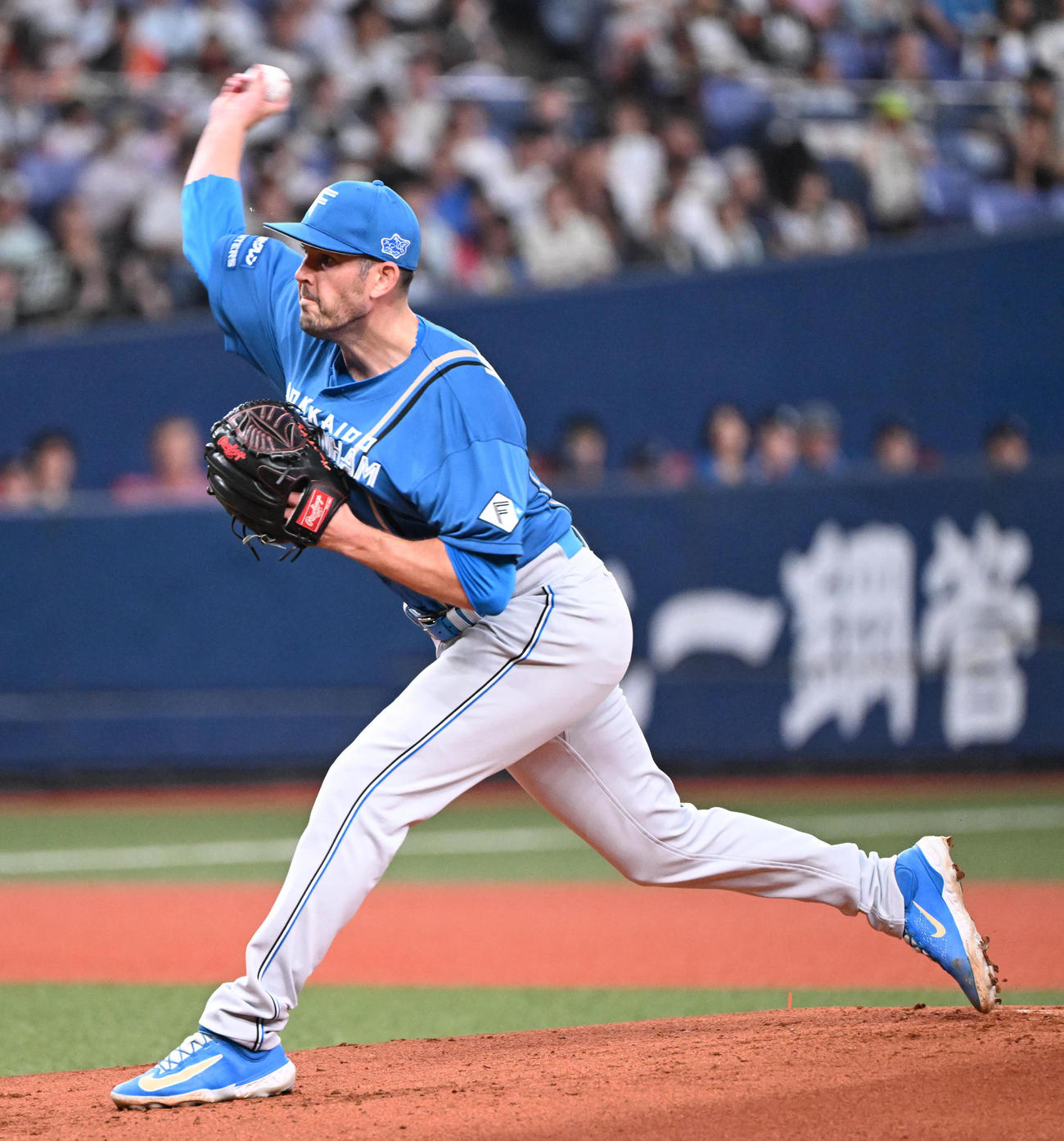 オリックス対日本ハム　先発する日本ハムのバーヘイゲン（撮影・和賀正仁）