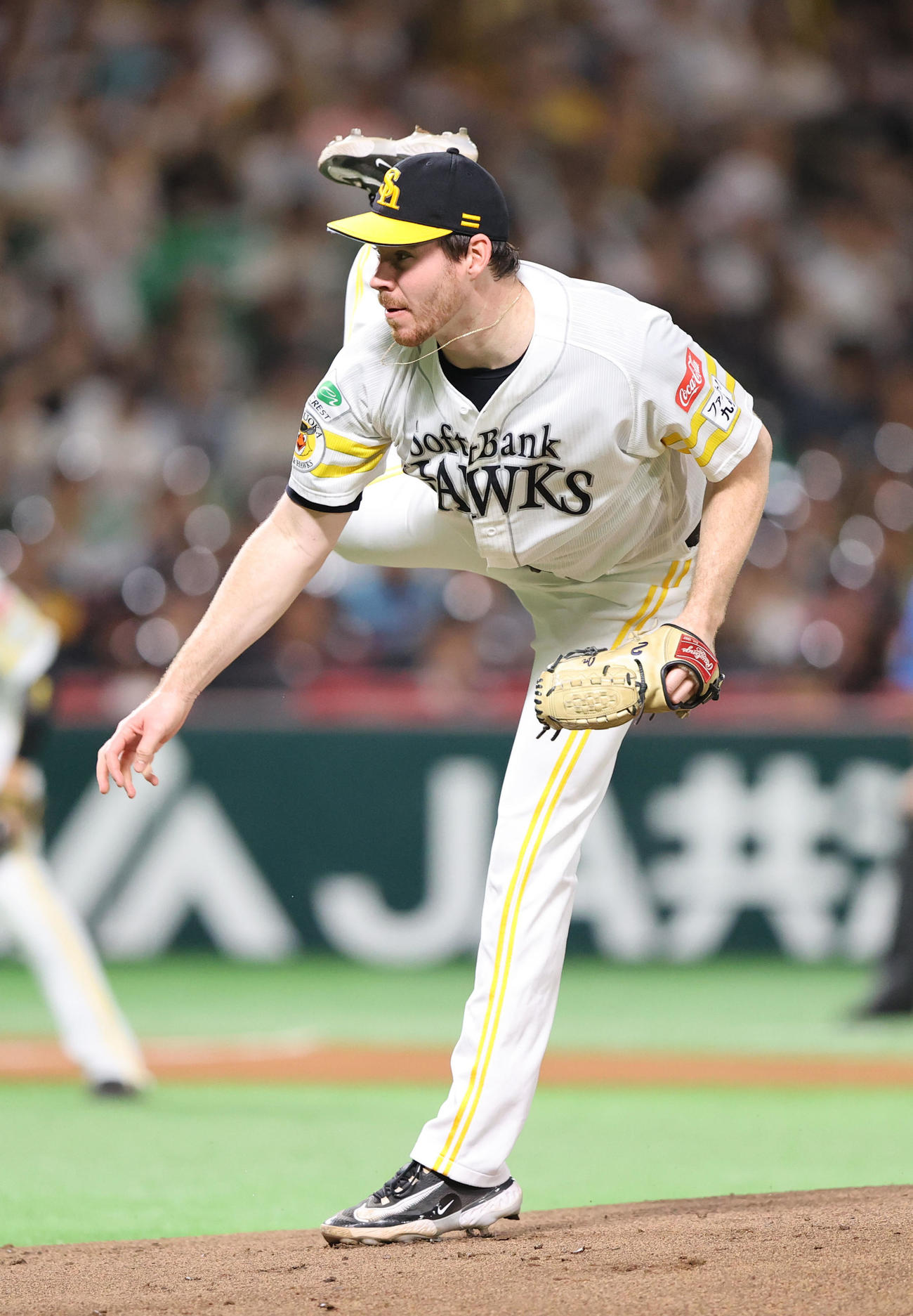 ソフトバンク対ロッテ　先発のスチュワート（撮影・梅根麻紀）