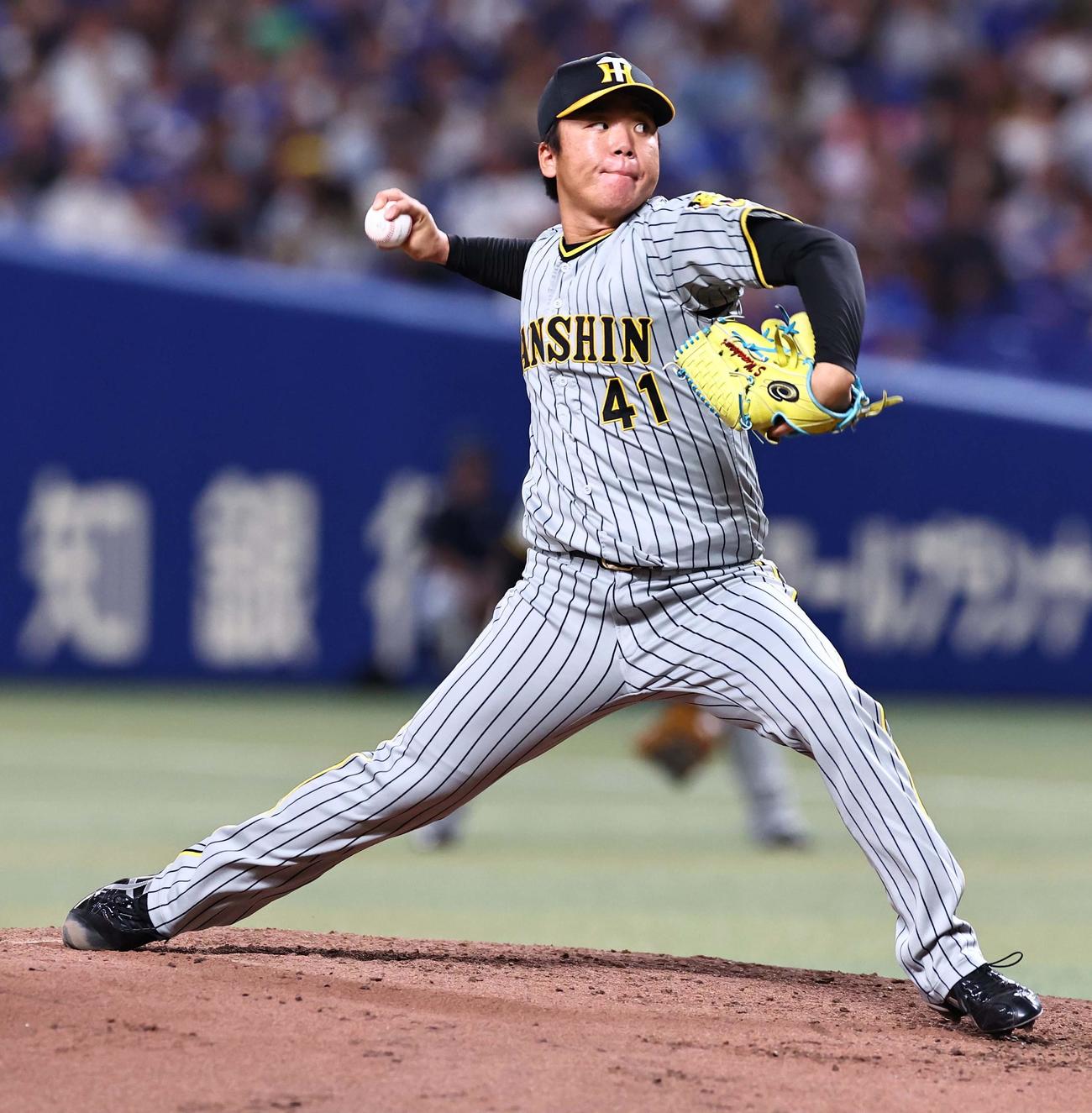 中日対阪神　阪神先発の村上（撮影・上田博志）
