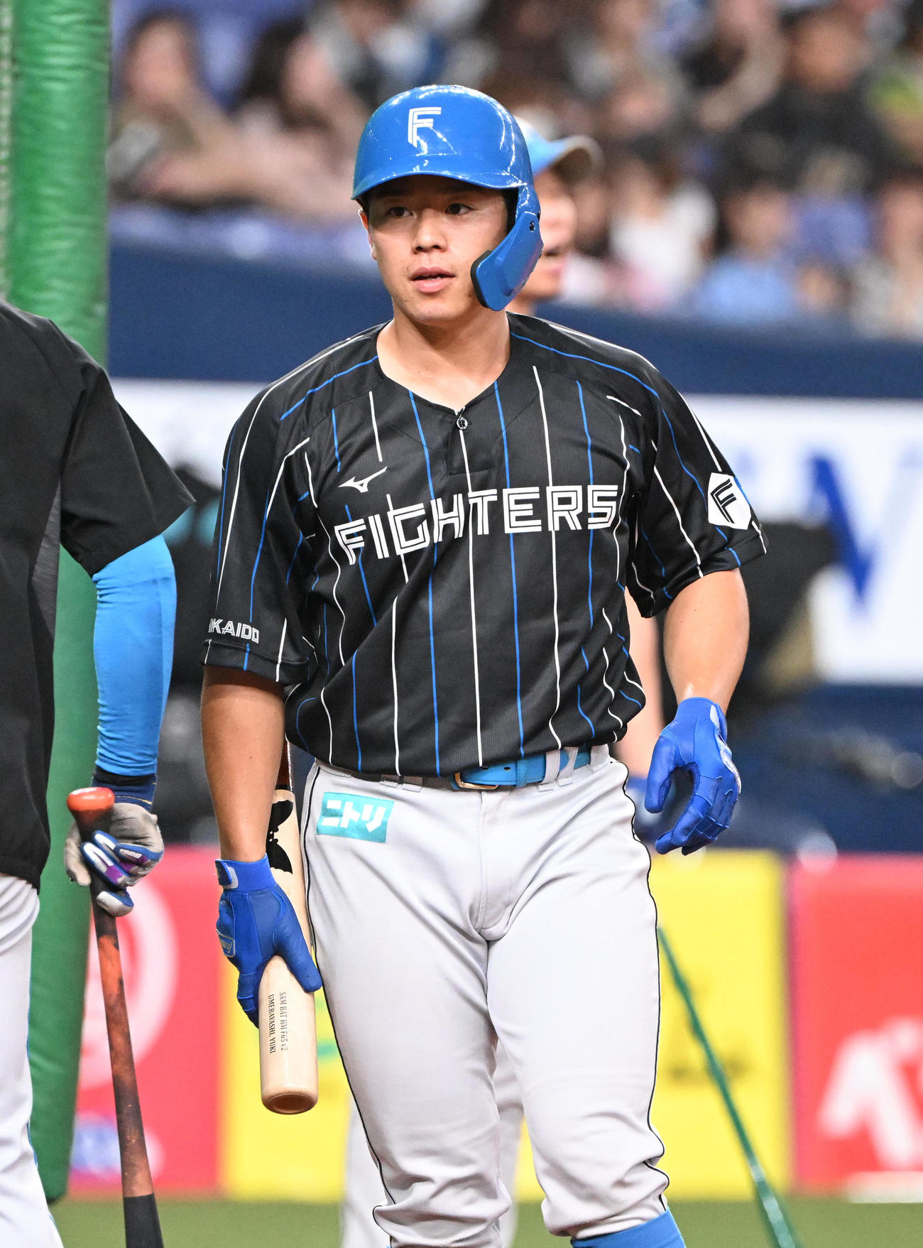 オリックス対日本ハム　試合前、フリー打撃を行う日本ハム梅林（撮影・和賀正仁）