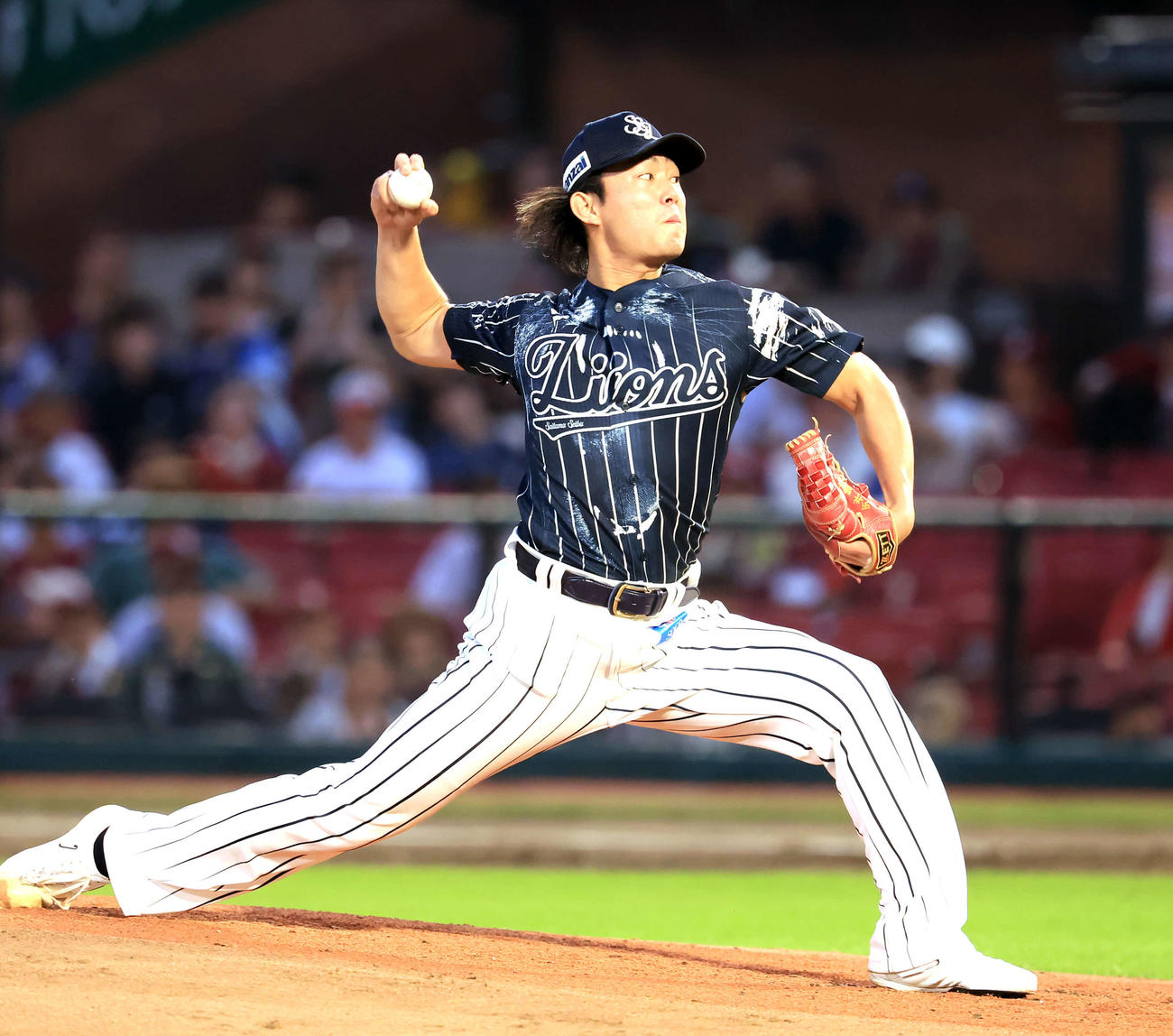 楽天対西武　力投する西武先発の今井（撮影・浅見桂子）