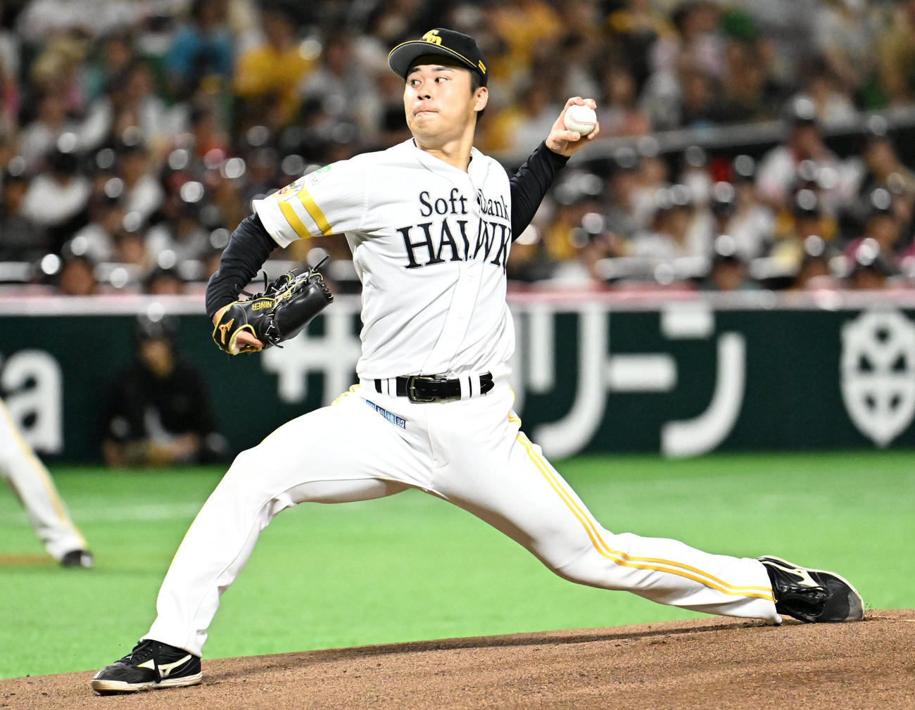 ソフトバンク対ロッテ　ソフトバンク先発・松本晴（撮影・林敢治）