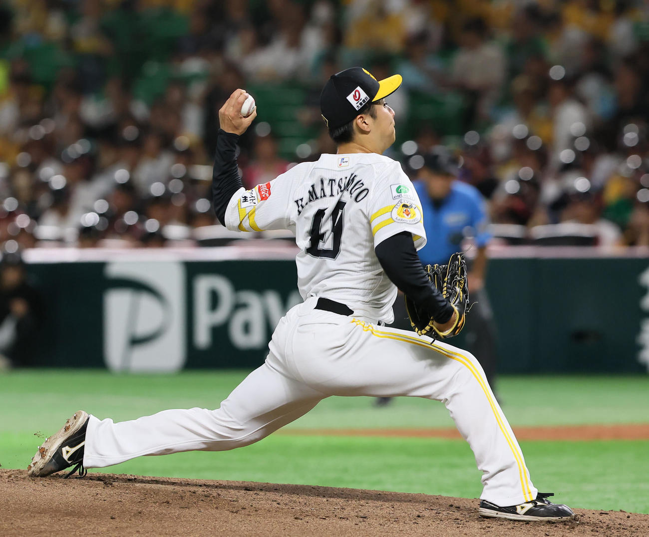 ソフトバンク対ロッテ　ソフトバンク先発の松本晴（撮影・鬼束羽瑠菜）