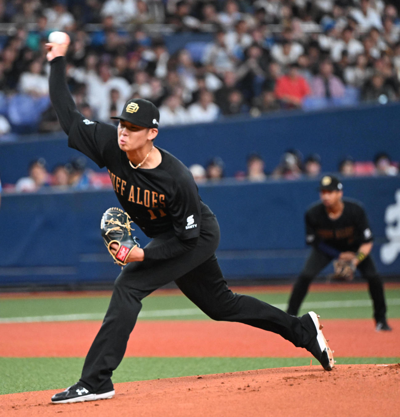 オリックス対日本ハム　先発するオリックス山下（撮影・和賀正仁）