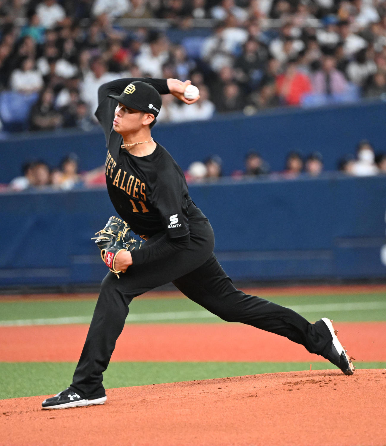 オリックス対日本ハム　先発するオリックス山下（撮影・和賀正仁）
